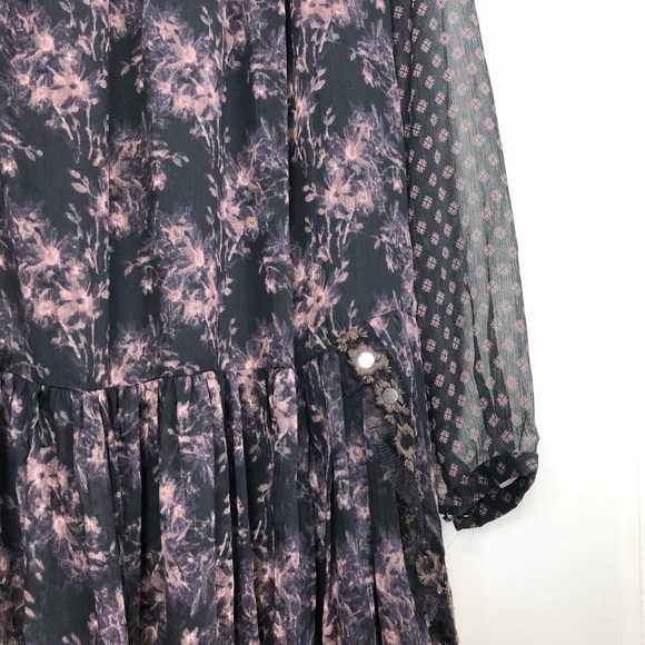 Free People Elsie Midnight Garden Floral Dress Sz S - Picture 7 of 14